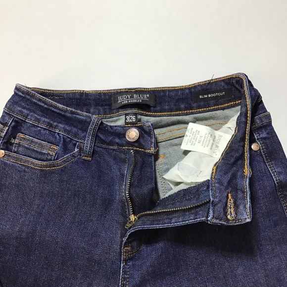 Judy Blue Slim Bootcut Dark Indigo Jeans - Picture 5 of 13